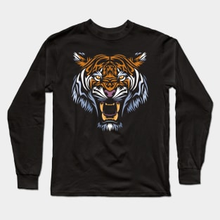 Tribal face tiger Long Sleeve T-Shirt